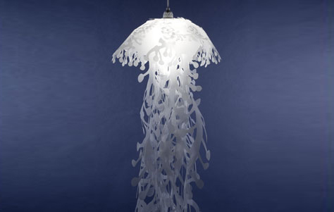 Medusae semi-transparent hanging pendant light
