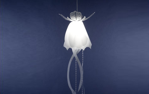 Medusae semi-transparent hanging pendant light