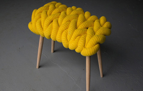 comfortable Knit Stools by Claire-Anne O'Brien