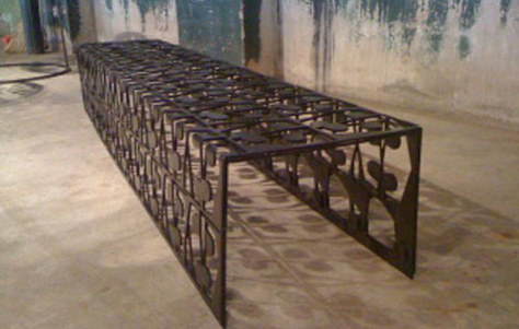 Bring NASCAR Home with Scrap Metal Benches by Bevara Design House