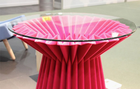 Folded Felt Table and Folded Felt Pendant. Designed by Li-Rong Liao.