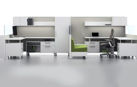 The Involve in a single office setting. Manufactured by Allsteel.