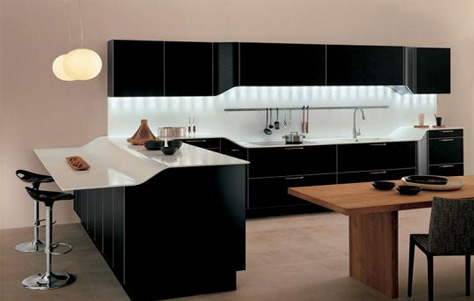 The Venus Kitchen. Designed by Pininfarina. Manufactured by Snaidero.