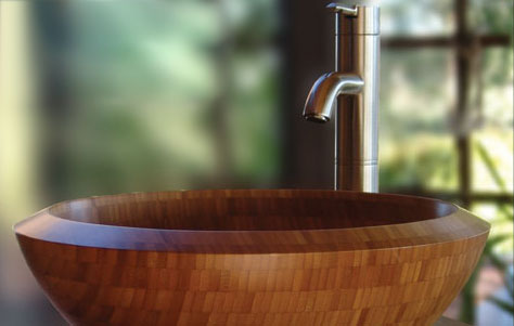 Bamboo Vessel Sink. Designed and Manufactured by Totally Bamboo.