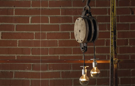 Double Custom Pulley Pendant by Shades of Light. Images via Shades of Light