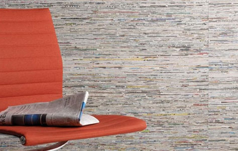 Newsworthy Newspaper-Based Wallcovering. Designed by Lori Weitzner. Manufactured by Weitzner Limited.