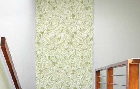 Bird Flurry Pattern Wall Tiles. Designed by Julia Sonmi Heglund. Manufactured by Blik.