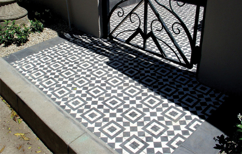 Cement Tiles from the Echo Collection. Designed by Marcos Cajina. Manufactured by Granada Tile.