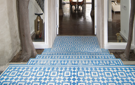 Cement Tiles from the Echo Collection. Designed by Marcos Cajina. Manufactured by Granada Tile.