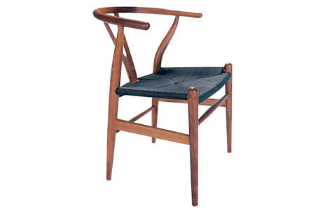 Wishbone Chair in Walnut and Black. Designed by Hans Wegner. Manufactured by Carl Hansen & Son.