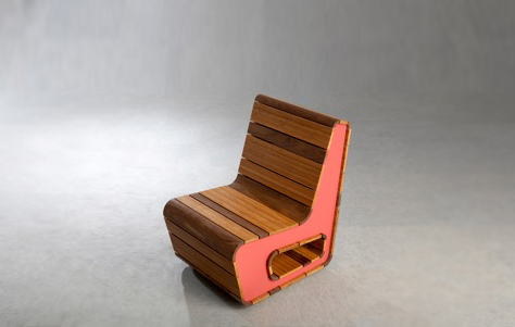 Stepping Wood Grain Chair. Designed and Manufactured by Think Fabricate.
