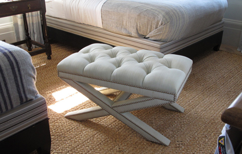 Tufted Wallis Bench. Designed by S.R. Gambrel, Inc.