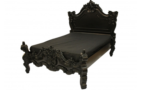 Black Lacquer Royal Fortune Montespan Bed. Manufactured by Fabulous & Baroque.