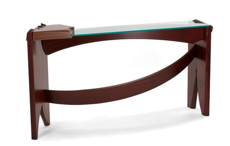 Sweeping Curves and Intricate Joinery: Curved Dovetail Console Table by Nico Yektai