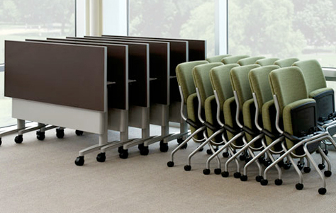 Huddle Table. Manufactured by Hon.