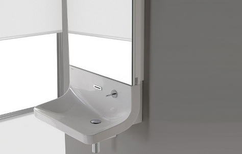 Blend Wall Wash Basin. Designed by Emanuel Rufo. Manufactured by Sanindusa.