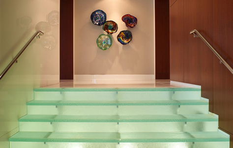 Think Glass Steps. Designed by Michel Mailhot and Bertrand Charest. Manufactured by Think Glass.
