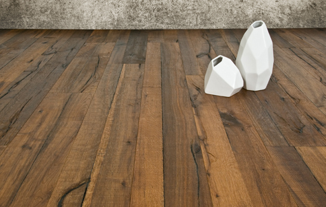 Antique-Style Wood Floor. Manufactured by DuCheateau Wood Floors.