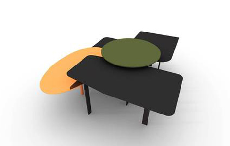 Collage coffee tables. Designed by Alain Gilles. Manufactured by Bonaldo.