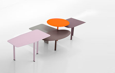 Collage coffee tables. Designed by Alain Gilles. Manufactured by Bonaldo.
