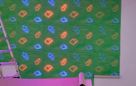Geometric LED Wallpaper. Designed by Ingo Maurer. Manufactured by Architects Paper.