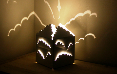 Silver Lining in a Box lamp. Designed by Aether & Hemera.