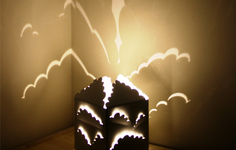 Silver Lining in a Box lamp. Designed by Aether & Hemera.
