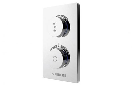 Niklesmatic Electronic Shower Valve Control System. Designed by Nikles. Manufactured by Hastings Tile & Bath.