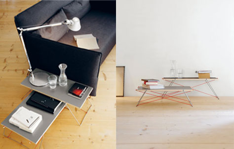 Paul & Paula tables. Designed by Matthias Ferwagner. Manufactured by Nils Holger Moormann.