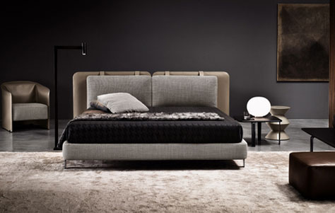 Tatlin bed. Designed by Rodolfo Dordoni. Manufactured by Minotti.