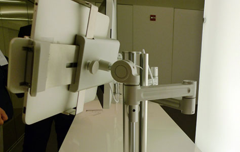 MAST computer monitor arm. Designed by Carl Gustav Magnusson. Manufactured by Teknion Corporation.