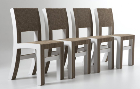 Cardboard furniture collection. Designed by Roberto Giamucci. Manufactured by Kubedesign.