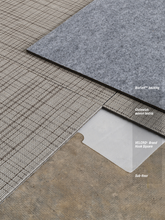 BioFelt™ tile flooring system by Chilewich