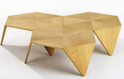 Benchmark Woodworking, coffee table, Hexad, hexagonal, Japanese design, London design, modular coffee table, modular furniture, oak, occasional table, Rocket Gallery, t.n.a. Design Studio, Tomoko Azumi