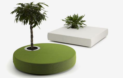 Jean-Marie Massaud’s Green Islands for Offecct Green Islands, integrated planter, Jean-Marie Massaud, Jean-Marie Massaud Green Islands, Offecct, Offecct Green Islands, ottoman, ottoman-planter, planter