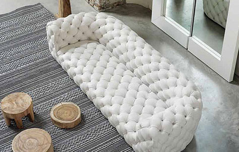 Paola Navone’s Chester Moon Sofa for Baxter Baxter, capitonné, Chester Moon, leather, leather sofa, leather tufted sofa, sofa, tufted buttons, tufted sofa, upholstery