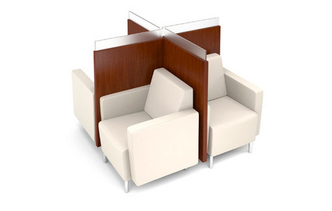 Pinwheel Privacy: Gee Modular Quad by Agati college seating, educational furniture, educational seating, library seating, modular quad, residence hall seating, student seating