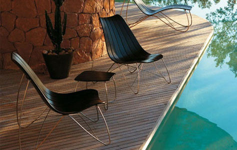 Belmadur, bent wood furniture, curvy lounger, electro-polished steel, indoor/outdoor furniture, Kolorado Collection, Mark Robson, Sifas