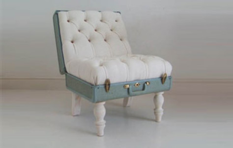 Suitcase Chair by Katie Thompson chair, found furniture, seat, seating, suitcase