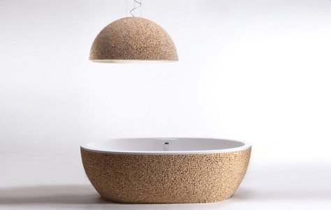 Bleu Nature, driftwood bathtub, French design, modern bathtub, natural bathtub, organic bathroom design, wood bathtub
