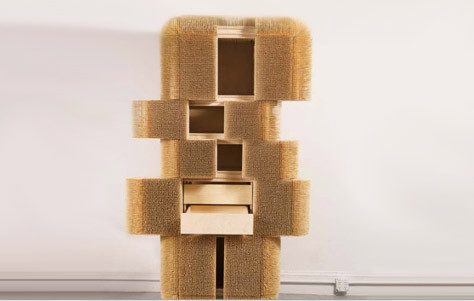 The Magistral Cabinet by Sebastian Errazuriz bamboo cabinet, bamboo skewers, cabinet, carved wooden cabinet, Magistral cabinet, Sebastian Errazuriz, Sebastian Errazuriz cabinet, wooden cabinet