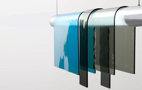 The Photochrome Suspension Lamp by Jean Couvreur artistic light, colored glass, colorful light, fluorescent light, glass, hanging light, modern lighting, Suspension Lamp