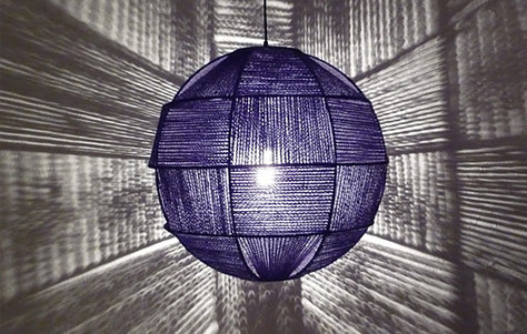 contemporary hanging light, large hanging light, modern chandelier, pendant light, wool lamp, wool lighting