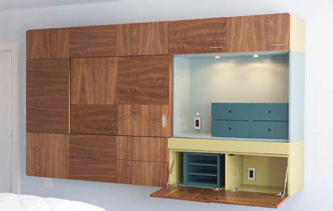 cabinet, glass, liquor cabinet, mirror, quilt, shelving, storage, tv cabinet, wall storage, wall system, walnut