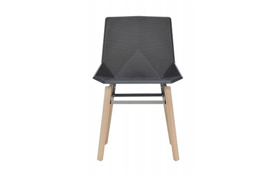 economically produced, 100% Recycled, 100% recyclable, Javier Mariscal, JANUS et Cie, chair, Green Side Chair, seating, cafe seating, hospitality seating, polypropylene, beech wood, 
