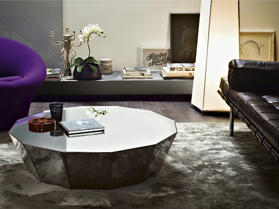 Basalto 12 and Yanin by Gallotti & Radice Yani, Gallotti & Radice, coffee table, residential, hospitality, mirrors