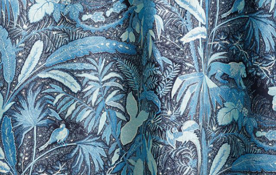 Lioness_Indigo_textiles_Beacon Hill_Midnight Garden textiles, Beacon Hill, Midnight Garden