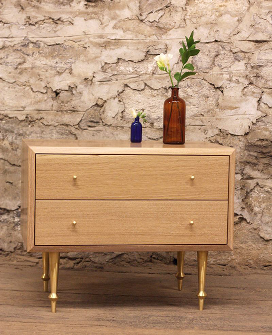 Geometric Tables, Ash Credenza with Storage Unit, Oak Side Table, VOLK