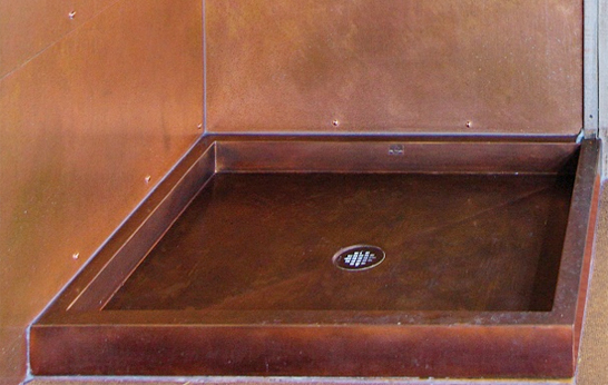 Beautiful Stainless Steel and Copper Shower Pans from Diamond Spas
