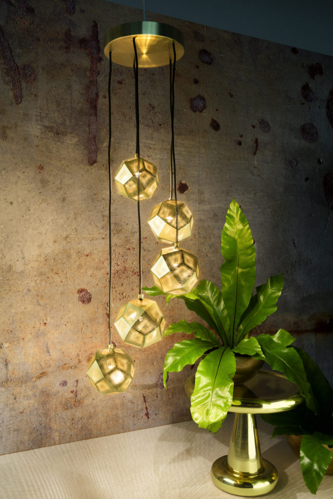 Etch Mini Chandelier Brass